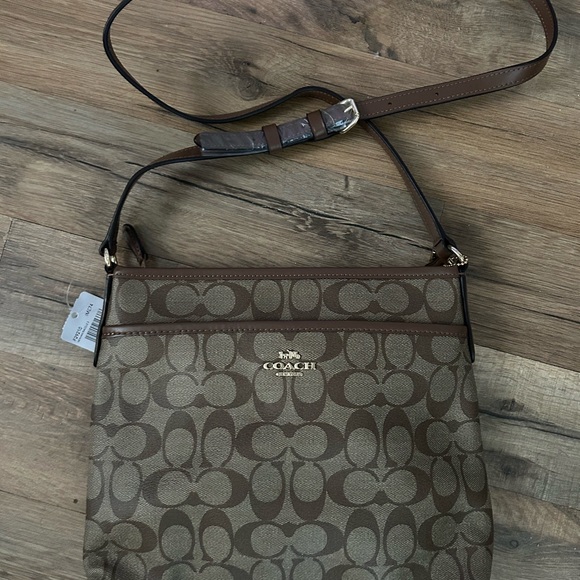 Coach Tan and Brown Signature Crossbody Bag - Picture 7 of 7